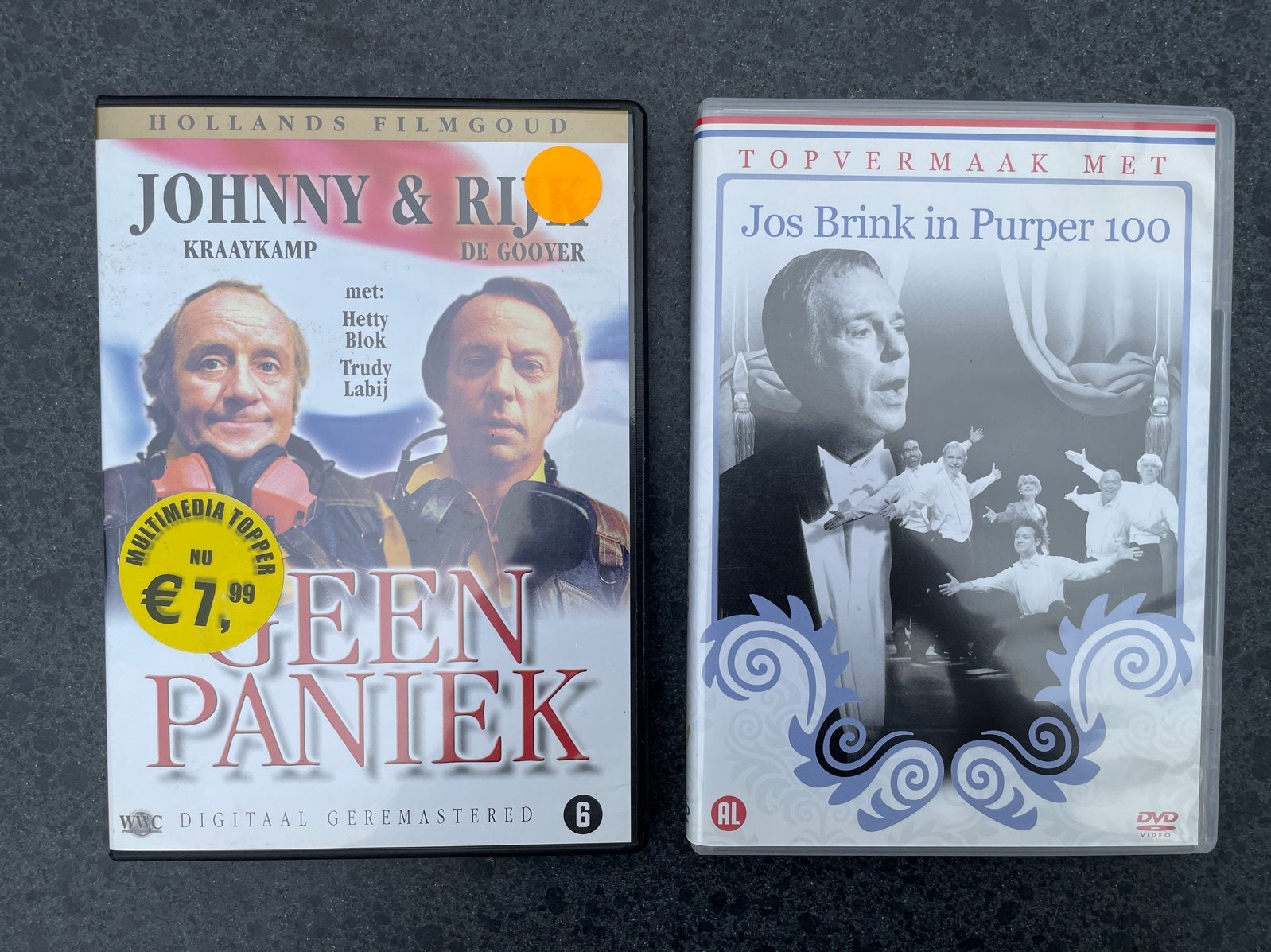 DVD: Johnny & Rijk - Geen Paniek & Jos Brink in Purper 100, Gebruikt, Nederlands, Vanaf 6 jaar, Inclusief doosje