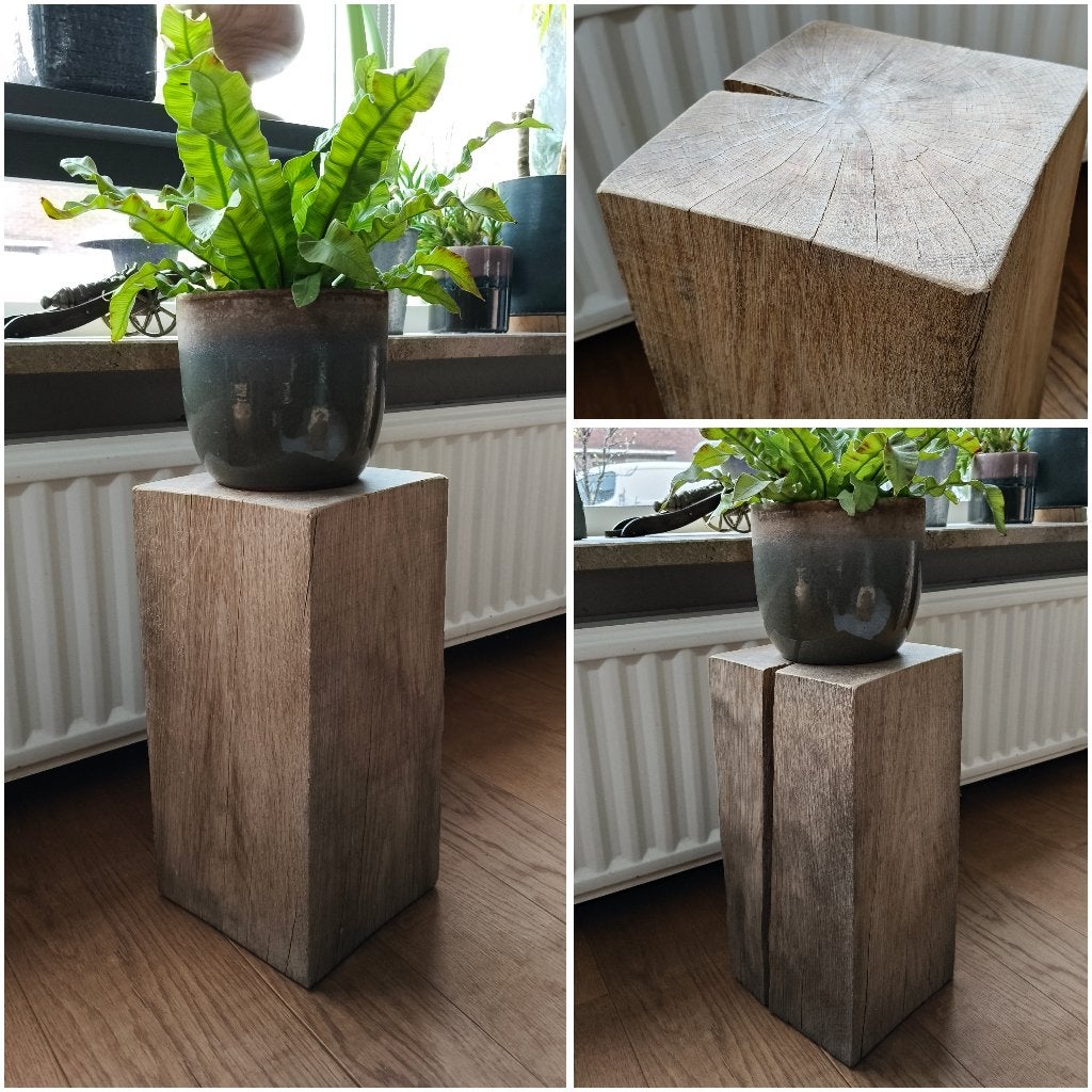 Houten blok - kleine zuil EIKEN 40cm, Huis en Inrichting, Woonaccessoires | Zuilen en Pilaren, Houtatelier M.Y., Info@myhoutatelier.nl
