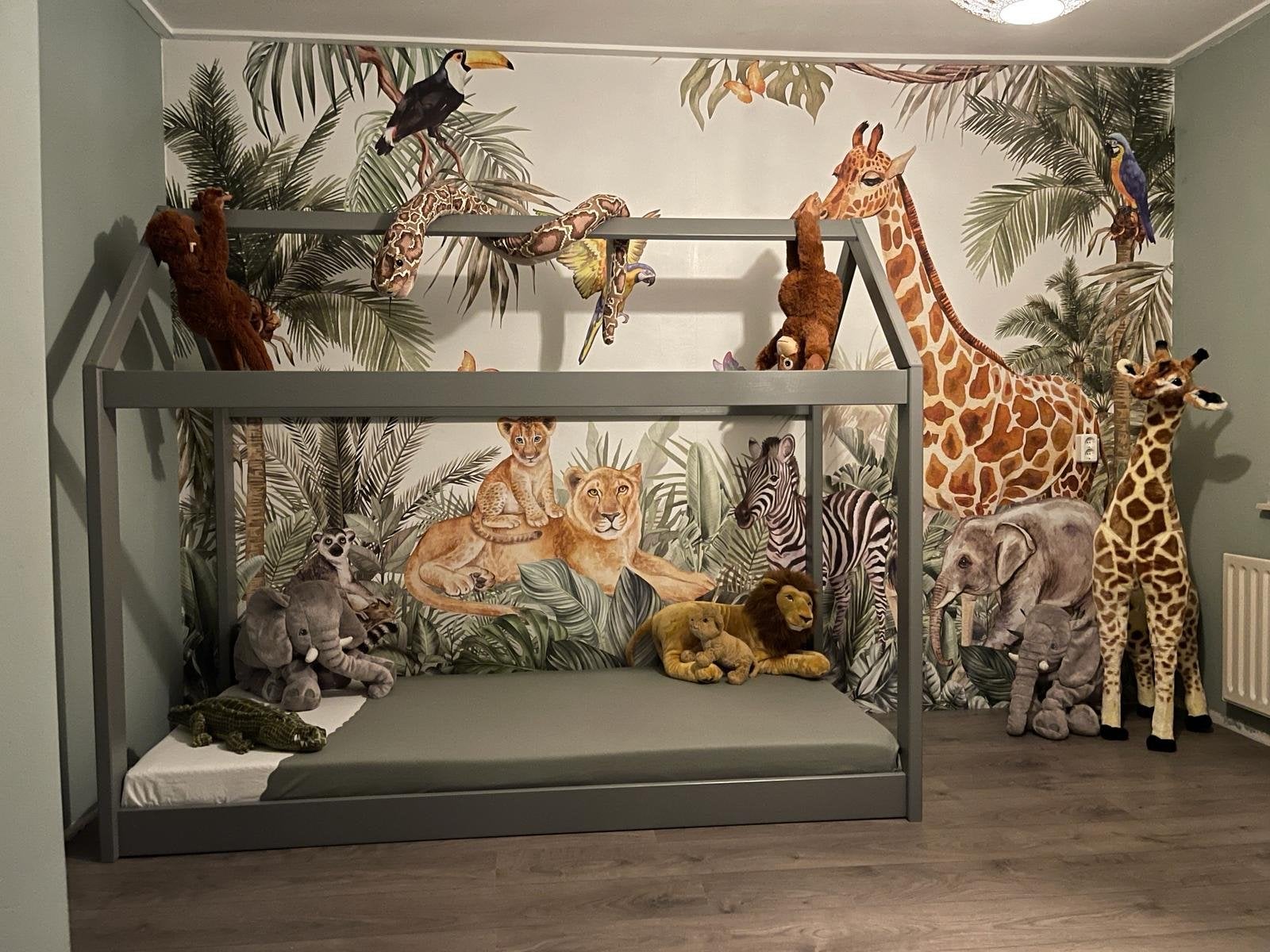 Vloerbed voor kinderen - Grijs huisbed, Ophalen, 85 tot 100 cm, Zo goed als nieuw, Lattenbodem