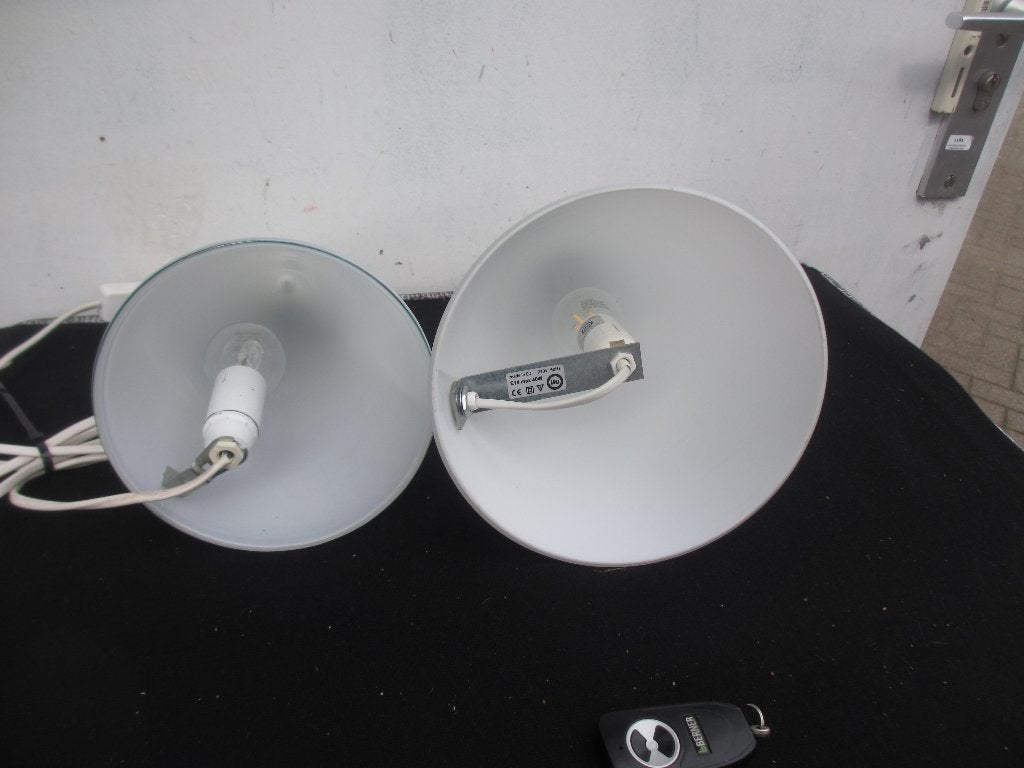 Twee Teepee cone lampen Ilu di Vetro 2 maten, Gebruikt, Vintage, 28 cm, Met schakelaar