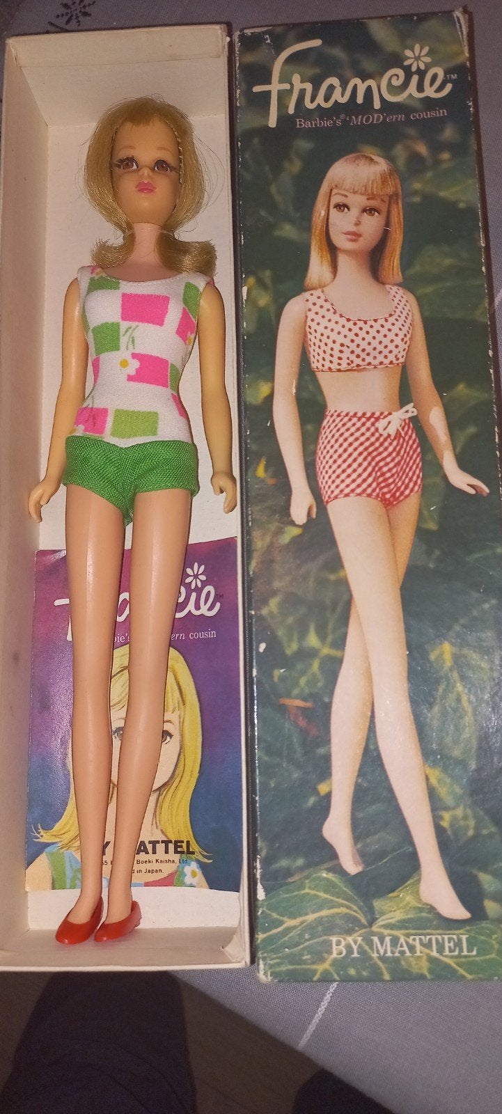 Mooie bendalegs barbie francie met doos en boekje., Ophalen of Verzenden, Zo goed als nieuw, Pop