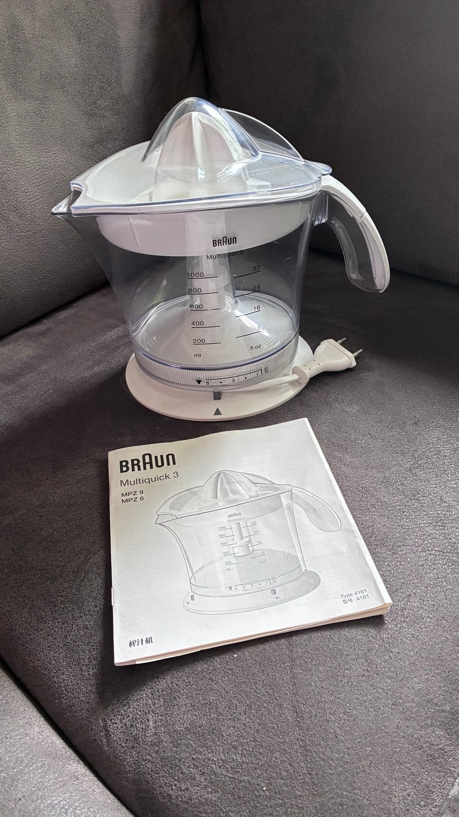Braun Multiquick 3 Citruspers - Zo goed als nieu, 1 tot 2 liter, Ophalen of Verzenden, Zo goed als nieuw, 1 snelheid
