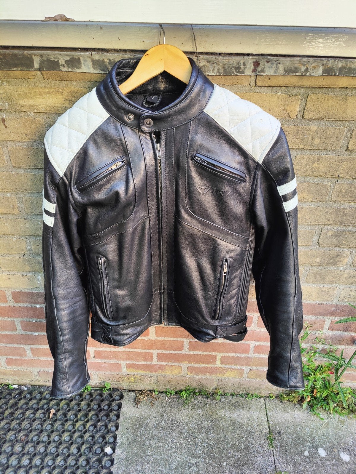 Motorjas leer Heren TVR maat L. In goede staat., Motoren, Heren, Jas | leer, Tweedehands, TVR