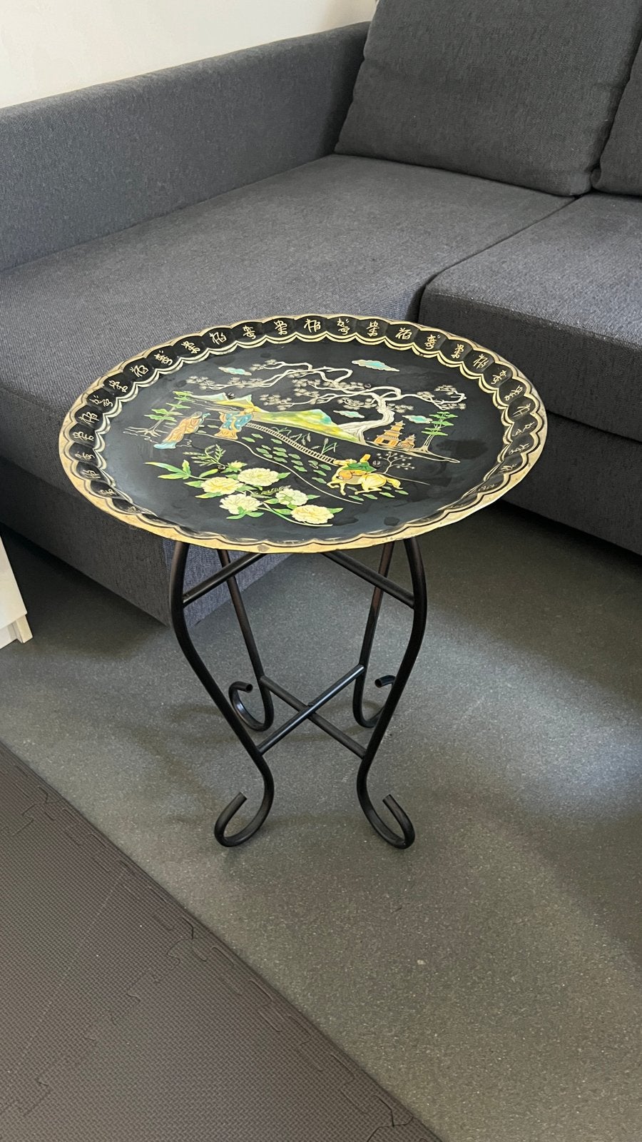 Antieke Chinese salontafel met gedetailleerd dienblad, Ophalen