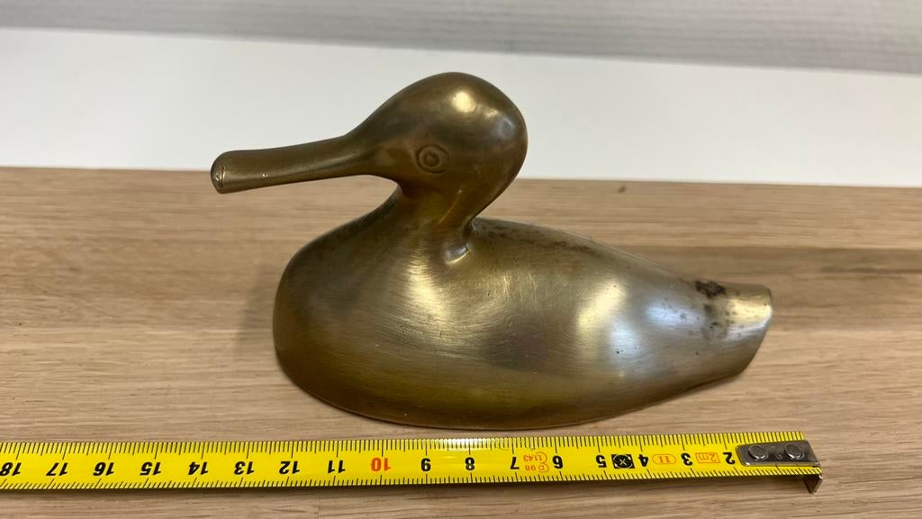 Vintage Messing Eend – Decoratief Beeldje / Hollywood Stijl, Antiek en Kunst, Ophalen of Verzenden