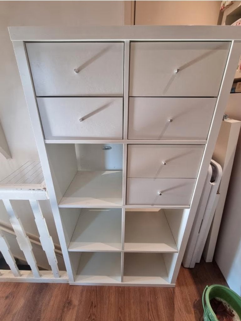 4x LADEN inc. Inzetten wit Kallax Ikea o.a. hoogglans, Ophalen, Zo goed als nieuw