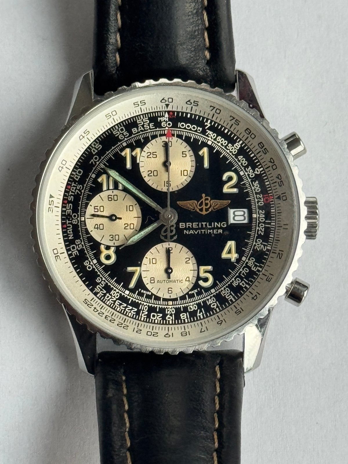 Horloge Breitling Old Navitimer A13022, Ophalen of Verzenden, Zo goed als nieuw, Leer, Breitling