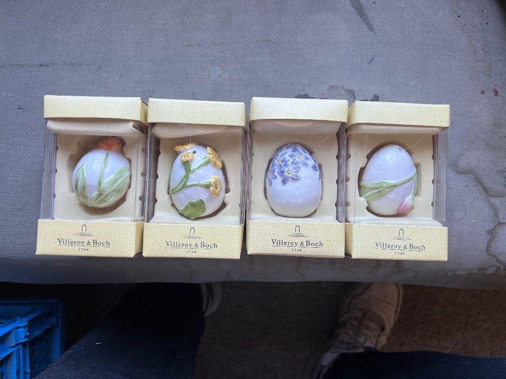 4 Villeroy & Boch Easter Eggs Nieuw in verpakking, Ophalen of Verzenden, 6 cm, Wit, Met ophangsysteem