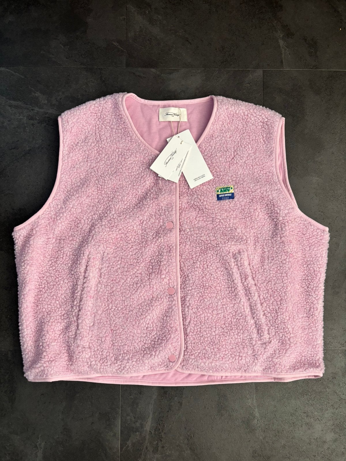American Vintage Gilet teddy | Maat M/L | 38/40| Roze |, Verzenden, Nieuw, Maat 38/40 (M), Roze
