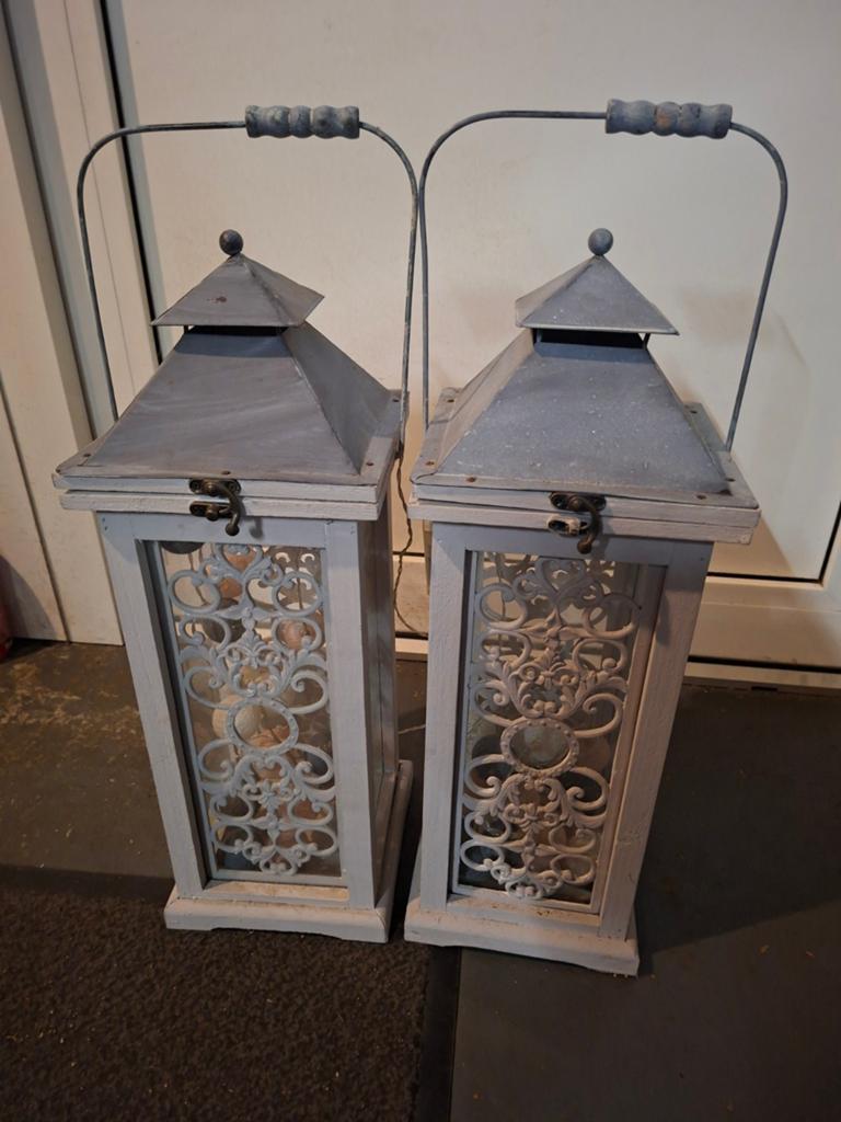 2 lantaarns windlichten, Ophalen, Overige materialen, Minder dan 25 cm