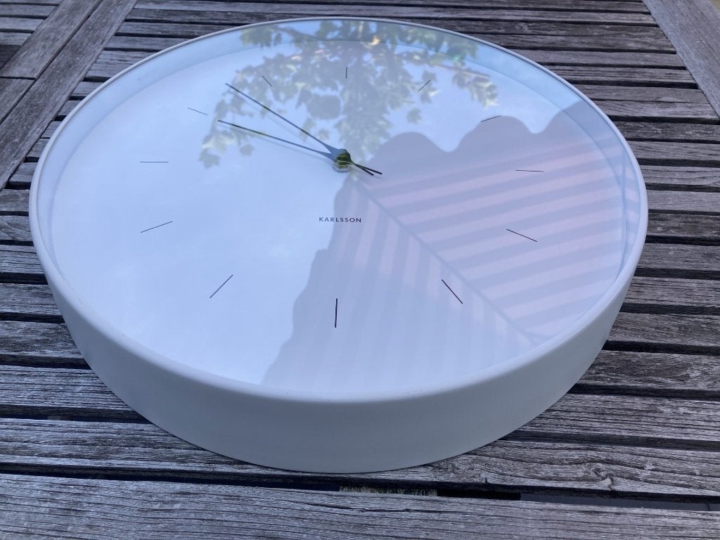 Karlsson klok wit 37 cm diameter, Ophalen, Wandklok, Wit, Stil uurwerk