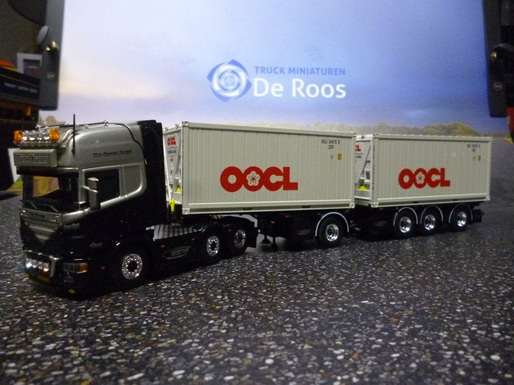 Tekno Scania R4 Michel Kramer met certificaat, Hobby en Vrije tijd, Modelauto's | 1:50, Ophalen of Verzenden, Nieuw, Bus of Vrachtwagen