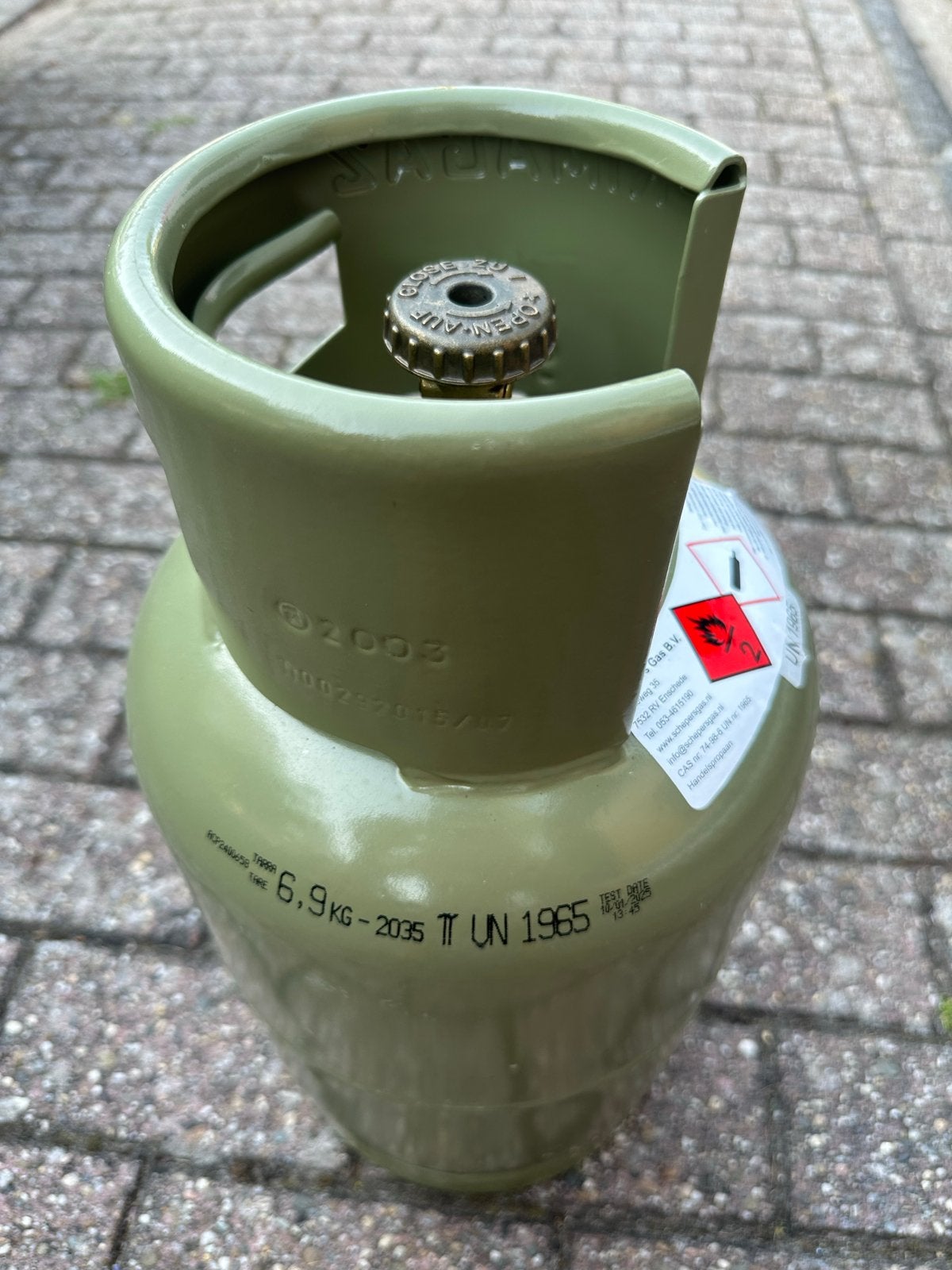 Lege gasfles 6.9 kg - Ideaal voor camping of BBQ, Ophalen, Gebruikt