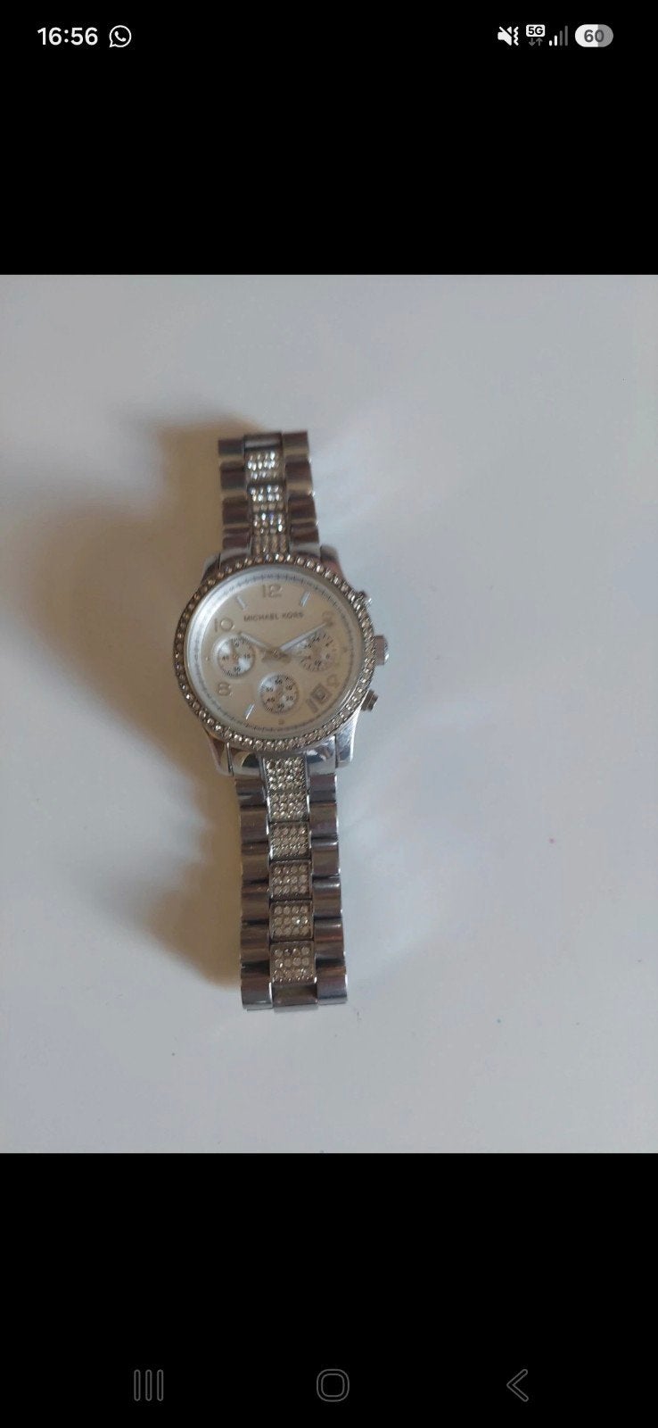Michael Kors Dames Horloge - Zilverkleurig met Strass, Staal, Gebruikt, Staal, Polshorloge