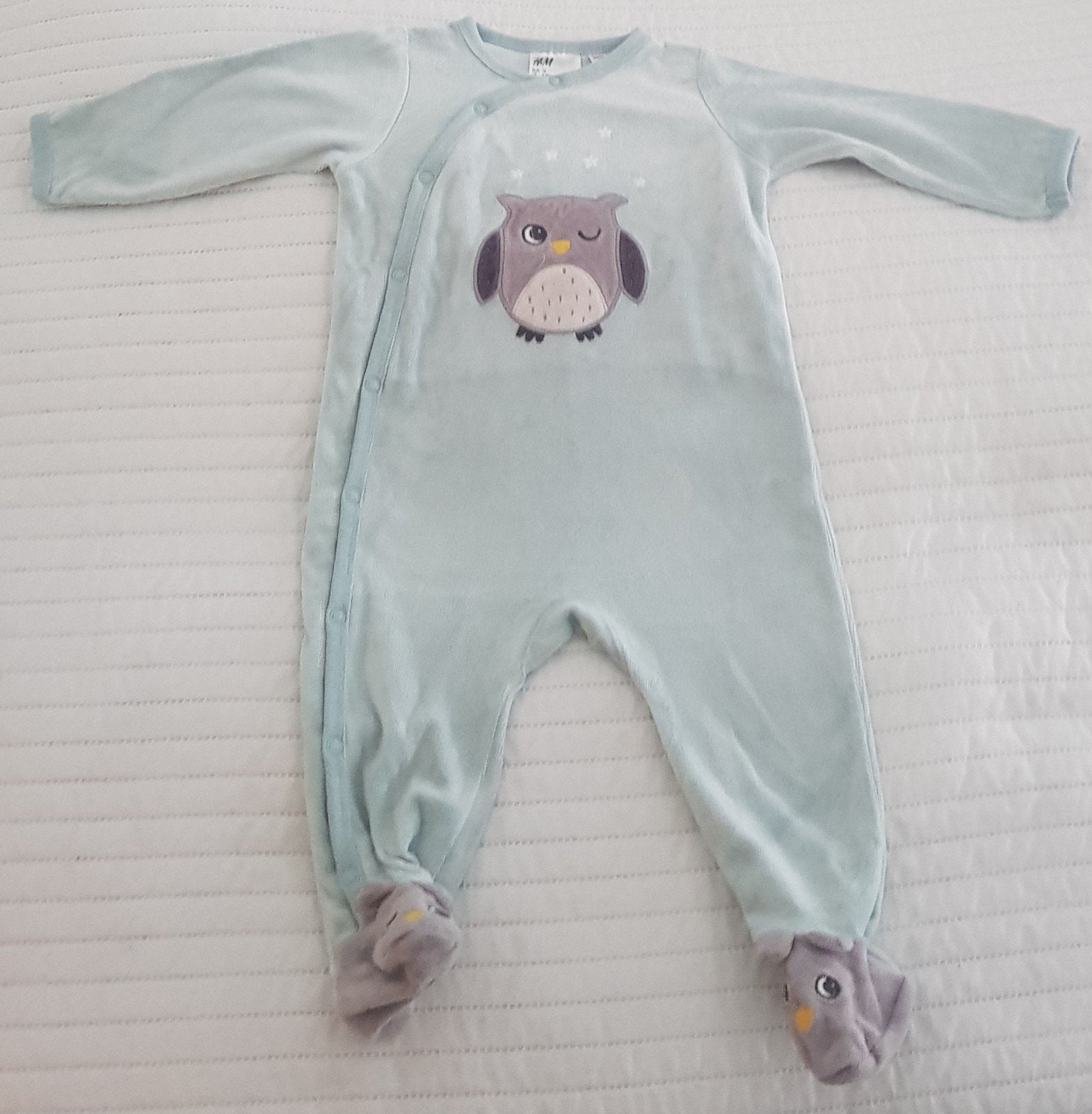Pakje pyjama baby kleding maat 74 groen huispak uil ster, Gebruikt, Verzenden, H&M, Pakje