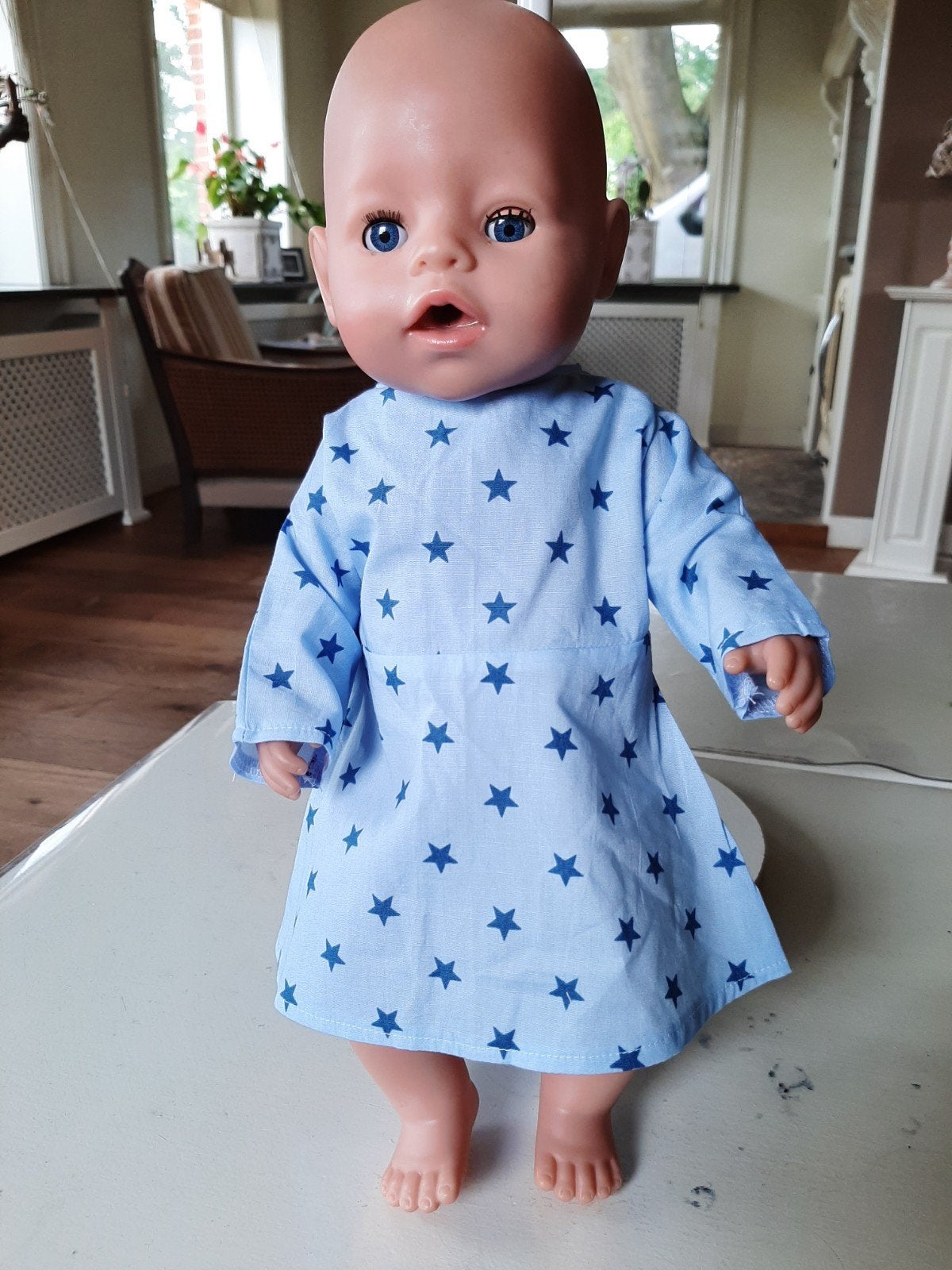 Leuke sterren jurk baby born pop 43cm, Ophalen of Verzenden, Nieuw, Babypop