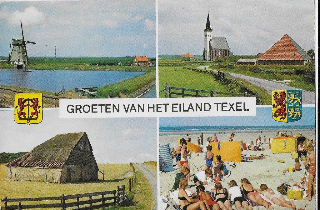 Ch1001 Gelopen ansichtkaart groeten van het eiland texel, Verzenden, 1980 tot heden, Gelopen, Waddeneilanden