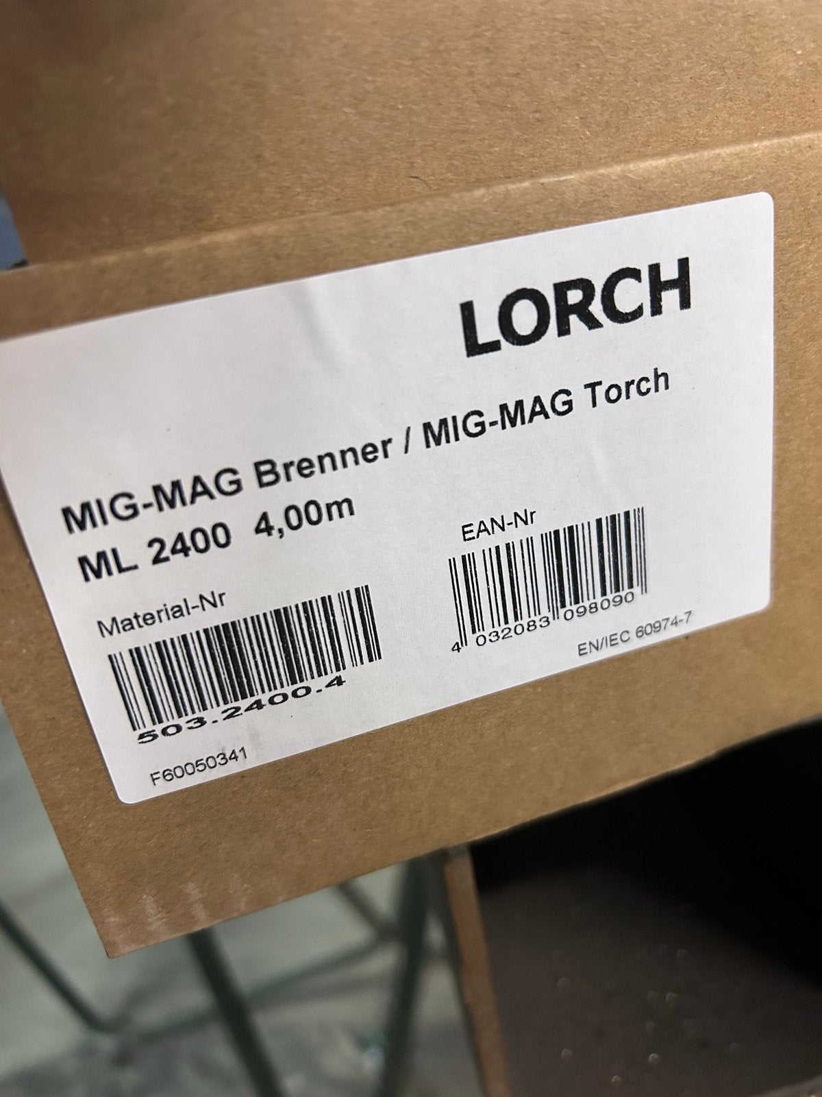 Lorch MIGMAG toorts ML 2400 - 4 meter - Nieuw in doos, Ophalen of Verzenden, Nieuw, 150 tot 250 ampère, Overige typen