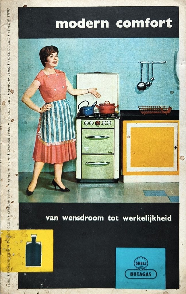 Leuk folder  jaren 50 Butagas Shell, Reclamebord, Gebruikt, Geen idee, Ophalen of Verzenden