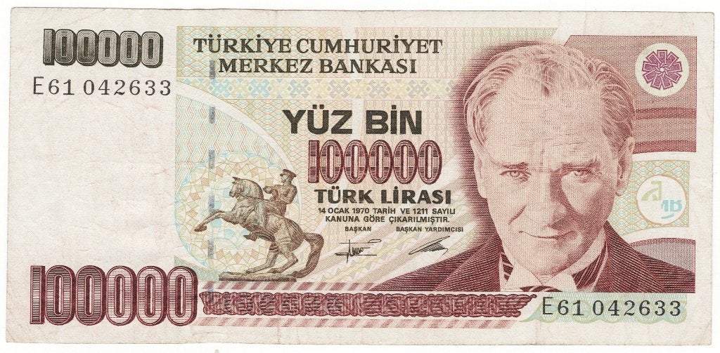 24-1579 Turkije 100.000 lire ND, Ophalen of Verzenden, Midden-Oosten, Los biljet