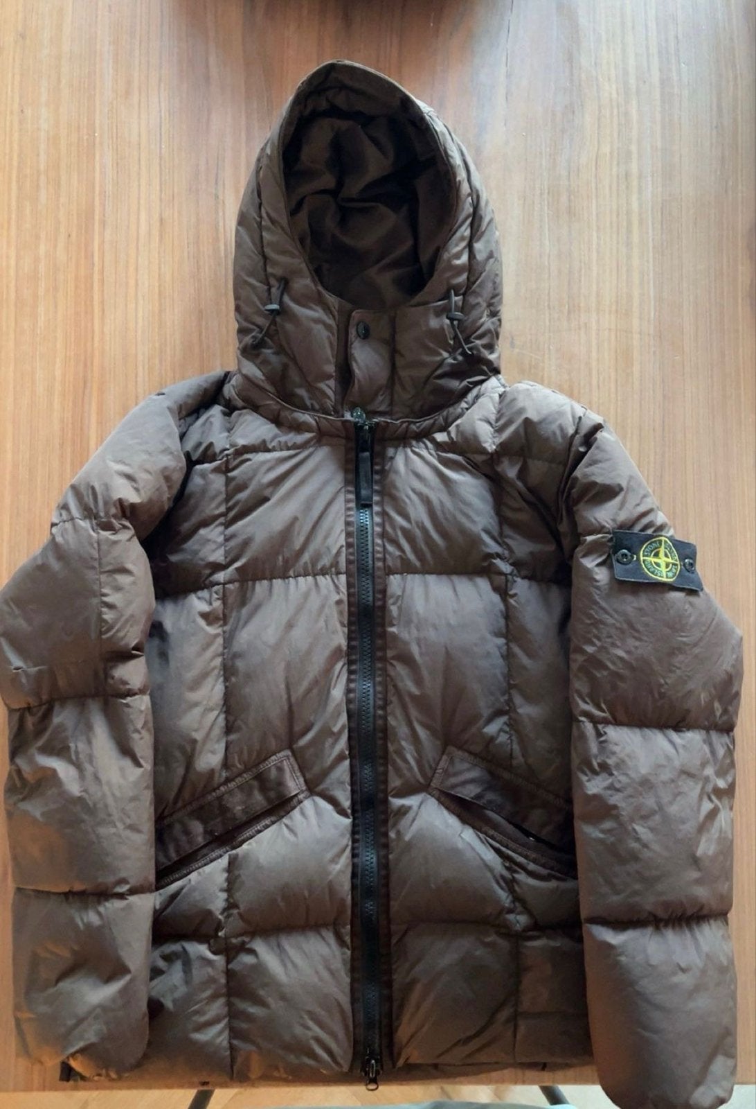 Stone Island Crinkle Reps NY Down Jacket Bruin Maat M, Ophalen of Verzenden, Zo goed als nieuw, Maat 48/50 (M), Bruin