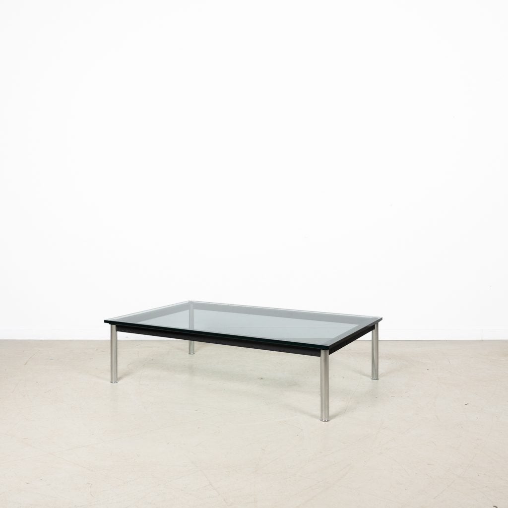 Cassina LC10-P Salontafel Zwart Glas - Chroom, Huis en Inrichting, Tafels | Salontafels, Niet ingevuld, Zo goed als nieuw, Niet ingevuld