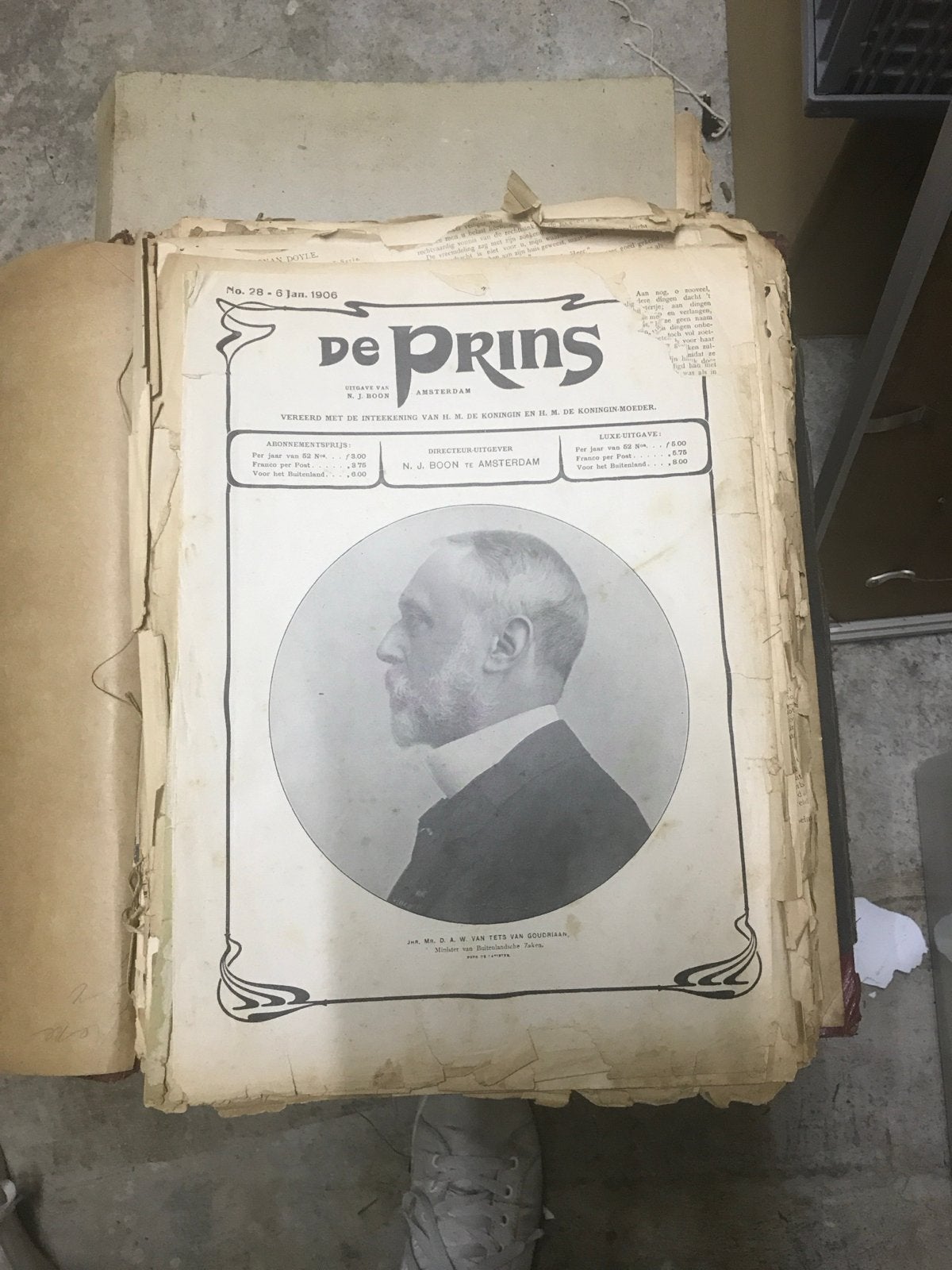 Oude gebonden tijdschrift De Prins - Januari 1906, Boeken, Tijdschriften en Kranten, Ophalen, Gelezen, Overige typen