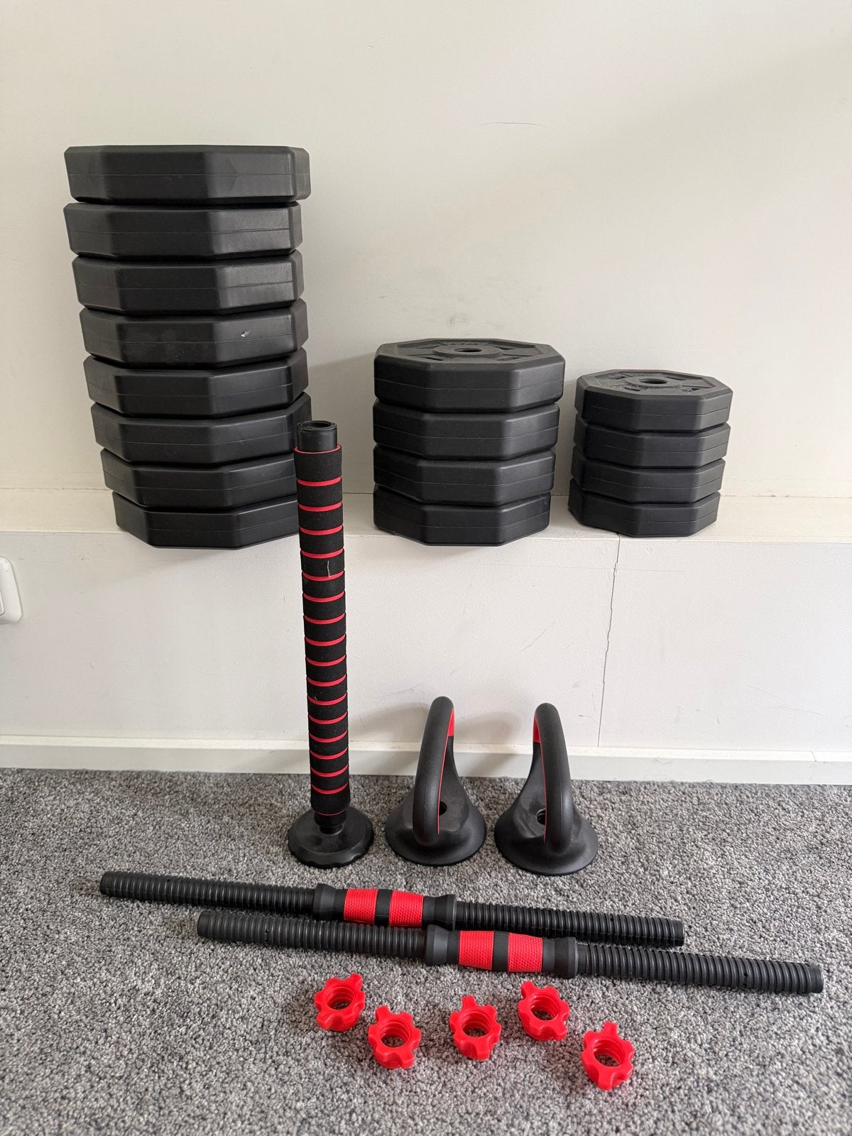 Complete Halterset met Kettlebells en Stangen, Ophalen, Zo goed als nieuw, Armen, Halterset