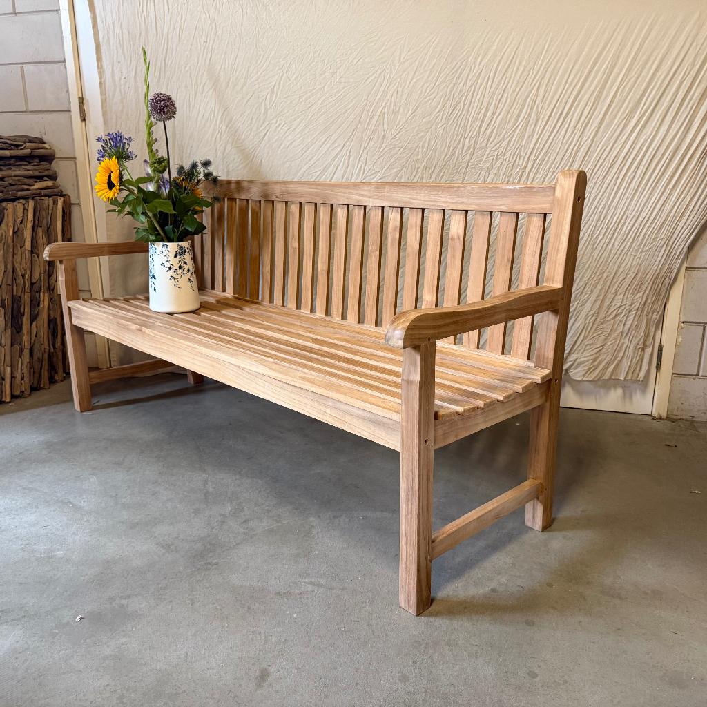 Tuinbank - 180 cm breed - massief teakhout - bij TTM Wonen, TTM Wonen, Meubels – (Perzische) Tapijten en Woonaccessoires, Taag 63, 2491 CS, Den Haag (Forepark)