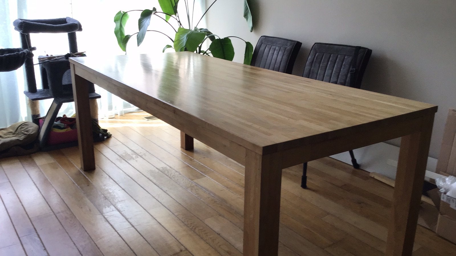 Eettafel groot eiken 200 x 90 cm, Ophalen, Gebruikt, Eikenhout, 50 tot 100 cm