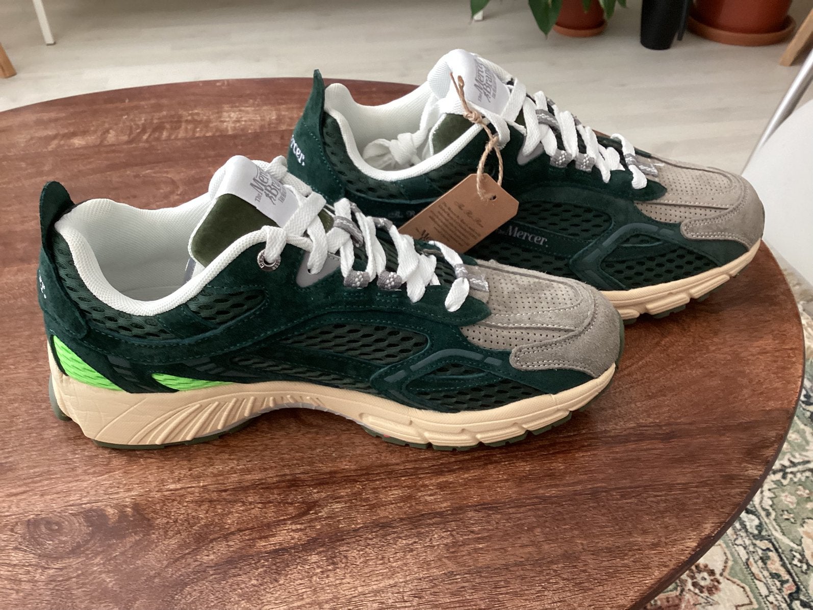 Mercer The Re-Run Suede 2000 Green LET OP Maten 42 + 43, Overige kleuren, Nieuw, Ophalen of Verzenden, Sneakers of Gympen