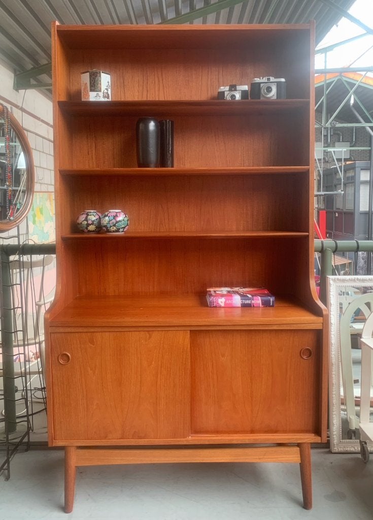 Boekenkast Johannes Sorth Bornholms Deens kast vintage retro, Ophalen, Bornholms Møbelfabrik, 50 tot 100 cm, Onbekend
