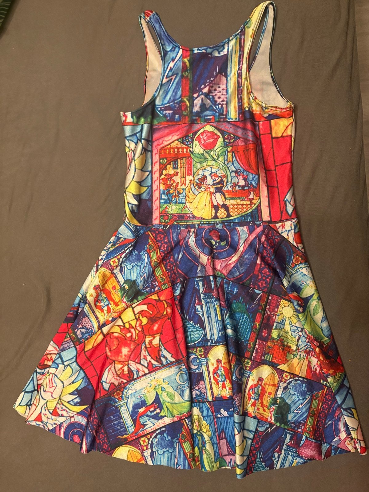 Disney Belle en het Beest jurk glas-in-lood print, Ophalen of Verzenden, Zo goed als nieuw, Meisje, Jurk of Rok