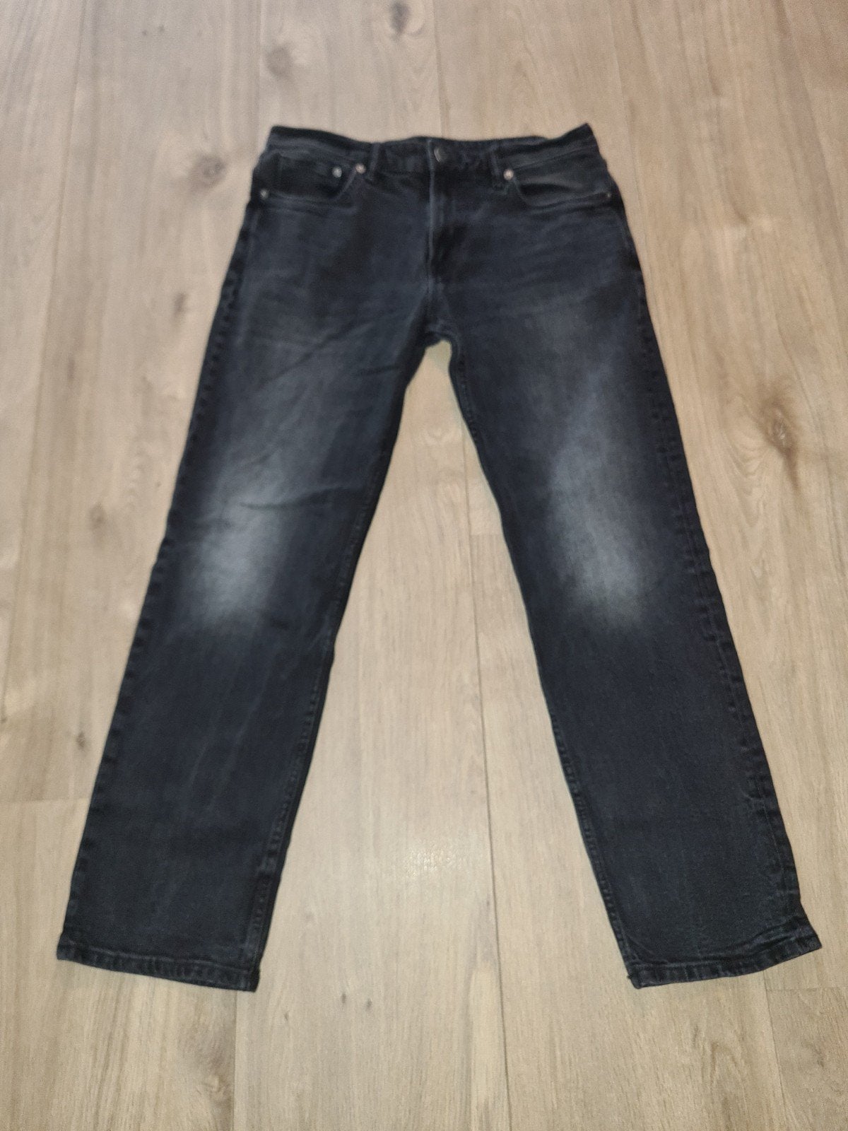H&M Regular Fit Jeans - Zwart/Grijs - Maat W34/L32, Zwart, Ophalen of Verzenden, W33 - W34 (confectie 48/50), H&M