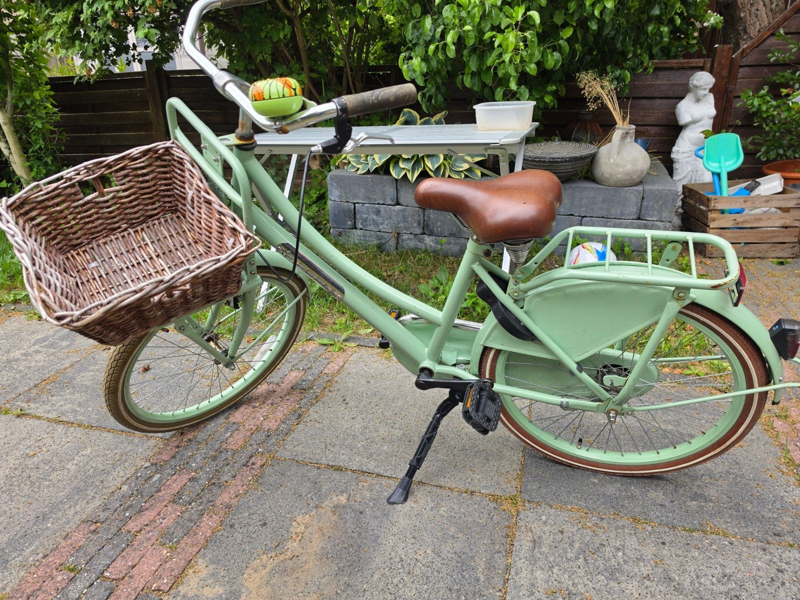 Popal meisjes transport fiets 22 inch mintgroen, Ophalen, 22 inch, Gebruikt, POPAL