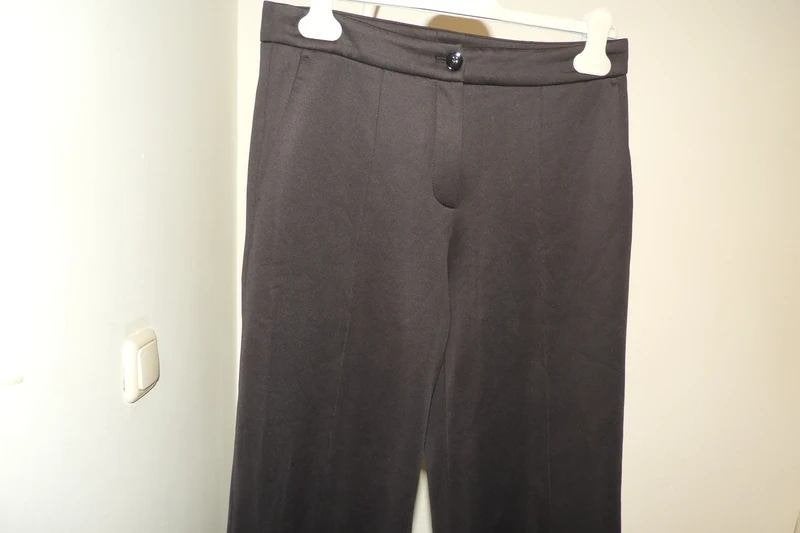 Marccain zwarte broek super zachte stretch stof wijde pijpN3, Maat 38/40 (M), Verzenden, Zwart, Zo goed als nieuw