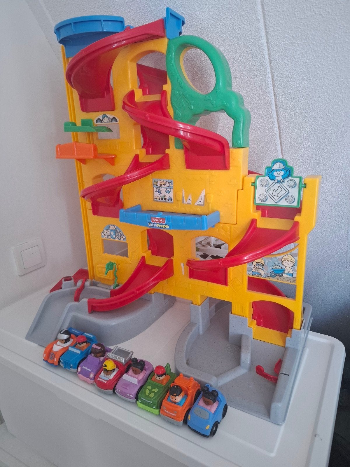 Fisher-Price Garage met 8 auto's - Geluid en Licht, Ophalen, Gebruikt, Speelset, Met licht