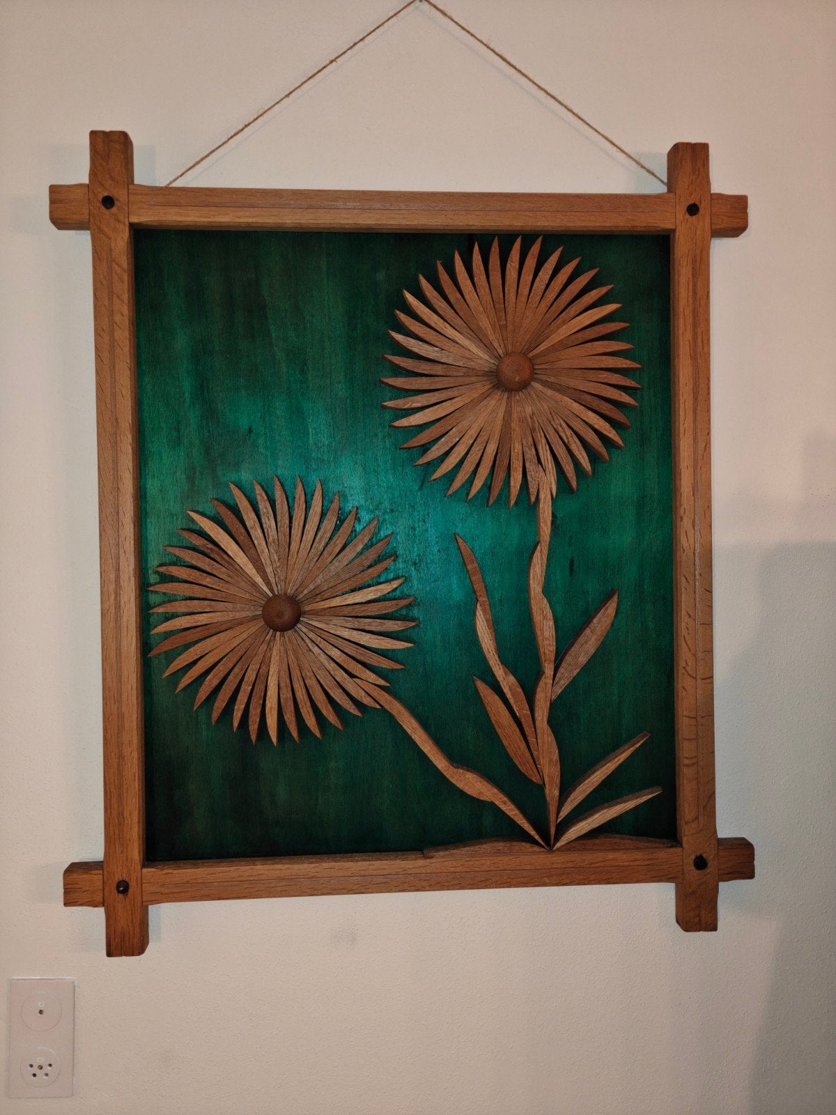 Mooi houten wanddecoratie met bloemen, Ophalen, Handgemaakt, Wanddecoratie, Flora