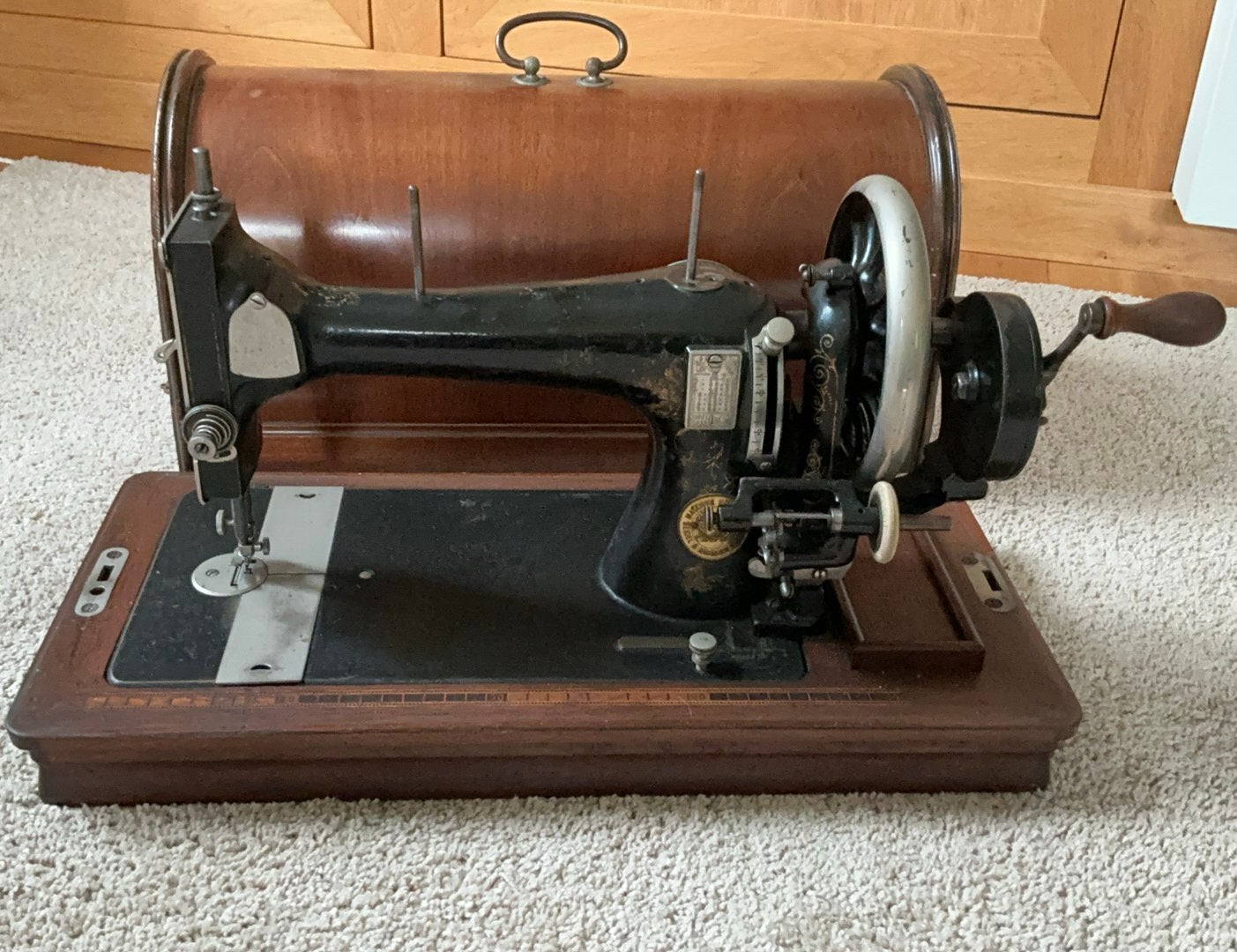 Prachtige Vintage Naumann Handnaaimachine, Ophalen