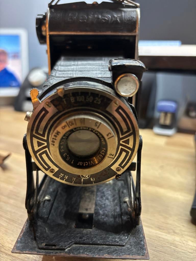Vintage Beirax vouwcamera met Victar lens, Audio, Tv en Foto, Fotocamera's Analoog, Gebruikt, Ophalen of Verzenden, Xxx, Xxx