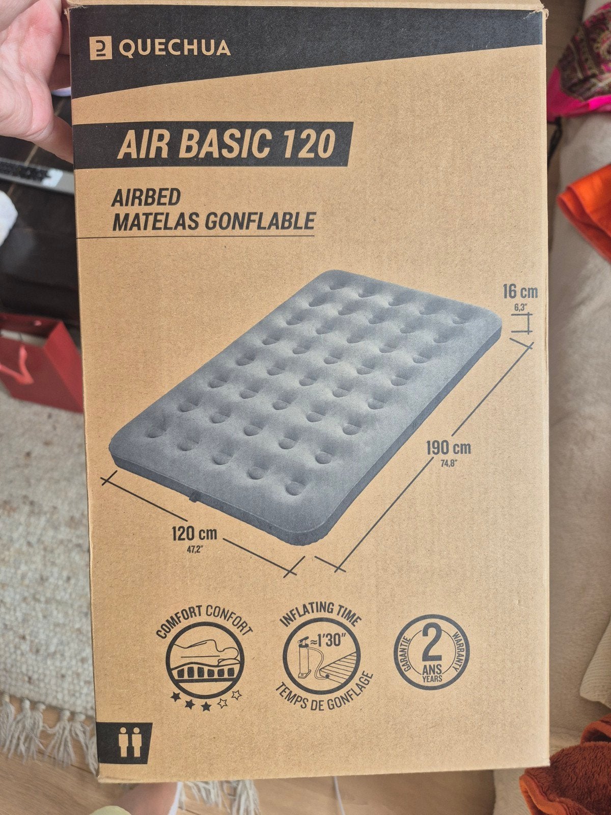 Large air mattress including air pump, like new, Caravans en Kamperen, Luchtbedden, Ophalen