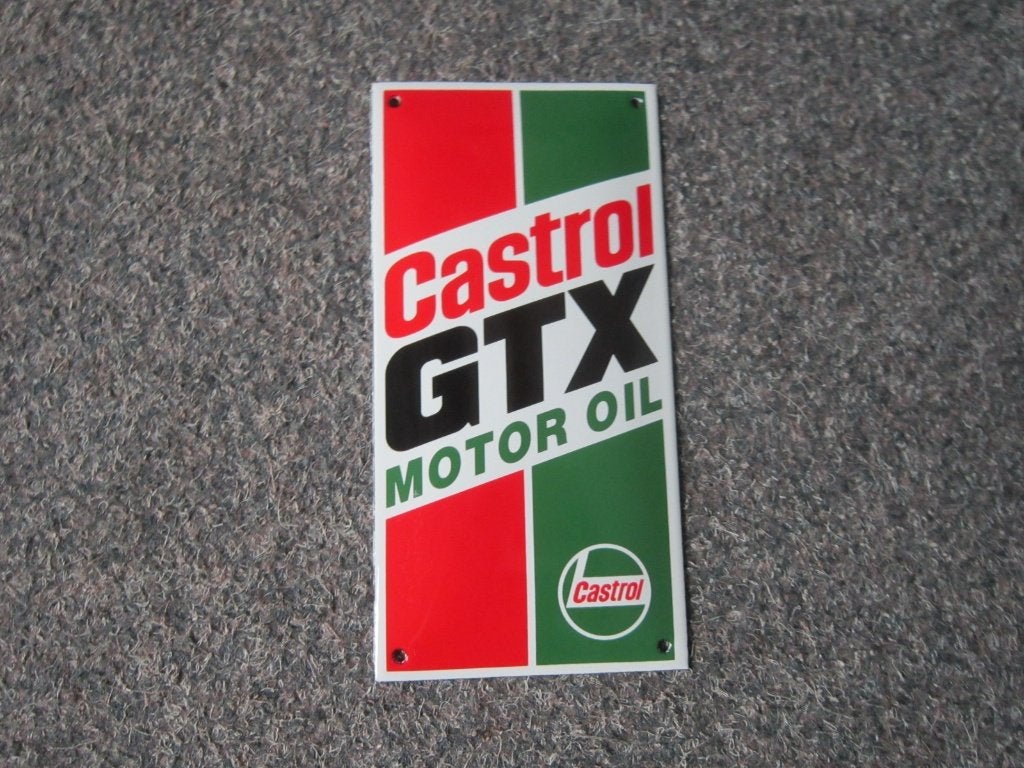 CASTROL EMAILLE RECLAMEBORD, Ophalen, Zo goed als nieuw, Reclamebord