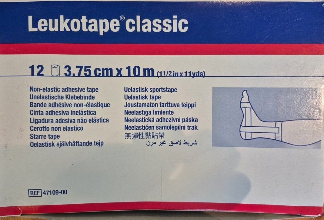 12 rollen per doos. Leukotape Classic 3.75cm x 10m - Nieuw, Ophalen of Verzenden, Nieuw