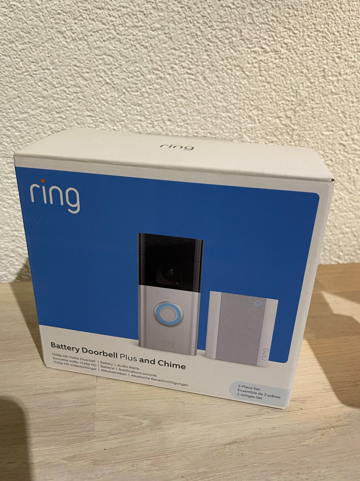 Ring Video Deurbel Plus + Chime - Draadloos, Ophalen of Verzenden, Ingebouwde camera, Zo goed als nieuw, Draadloos
