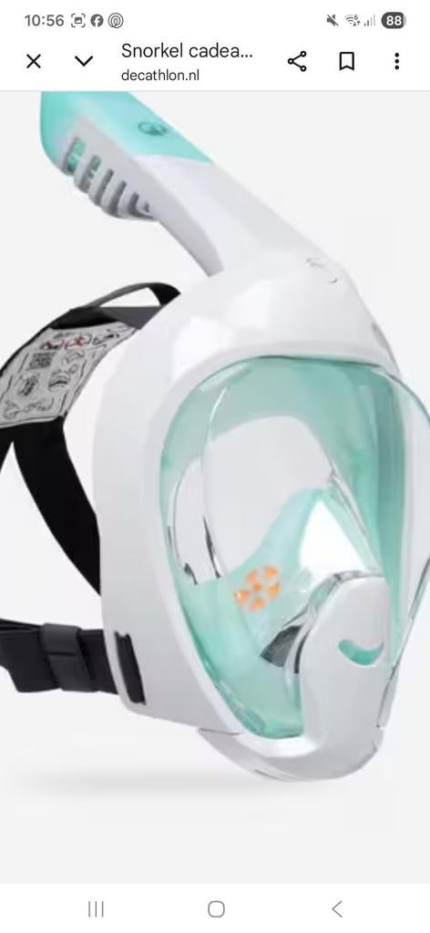 Decathlon Easybreath 500 Snorkelmasker, Ophalen of Verzenden, Zo goed als nieuw, Snorkelmasker