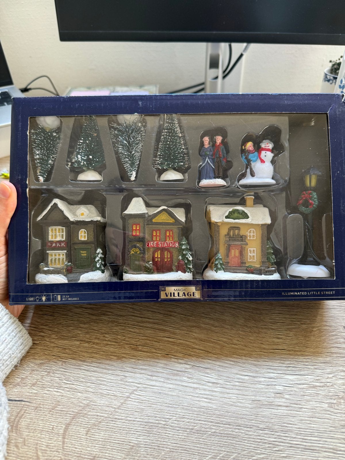 Kerst dorpje met verlichting, Ophalen
