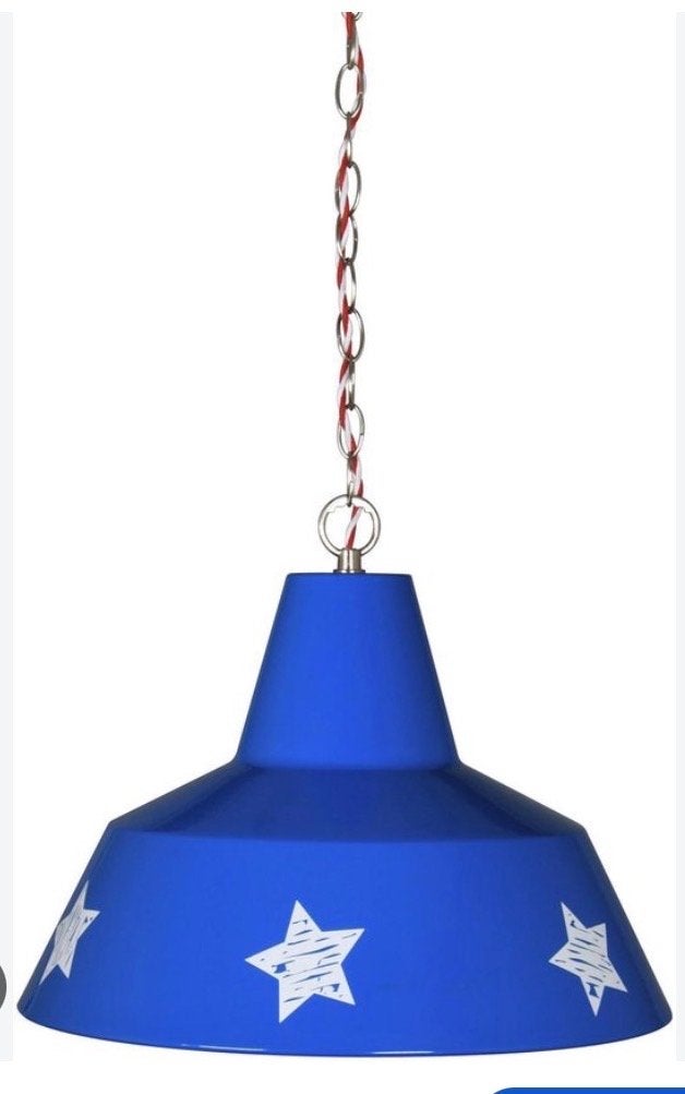 Lief! Lifestyle hanglamp blauw met sterren, Ophalen of Verzenden, Nieuw, Metaal, E27 (groot)