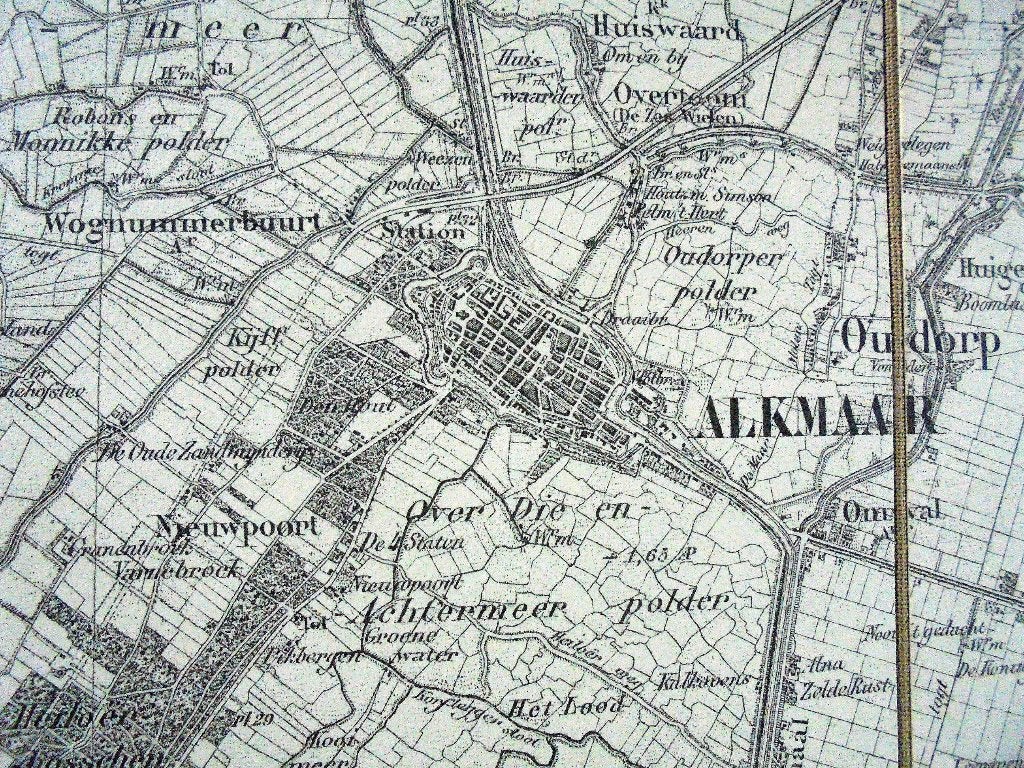 Alkmaar. Situatie 1864. Topographische en Militaire Kaart., Top. bureau, Verzenden, 1800 tot 2000, Nederland