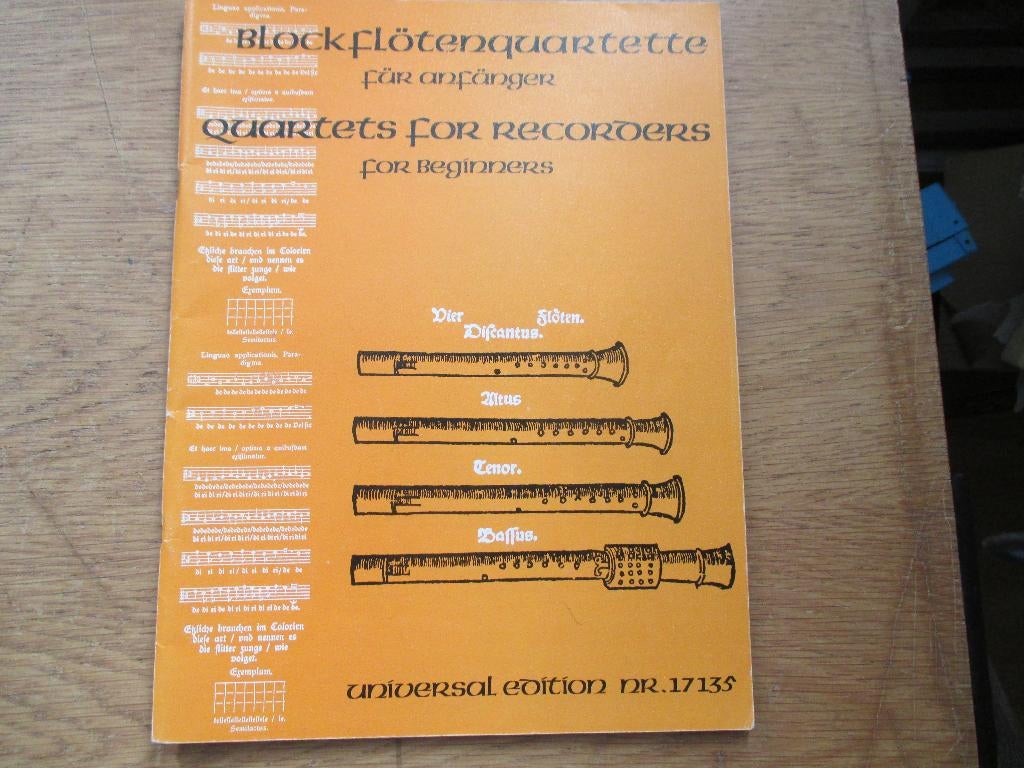 BLOKFLUIT QUARTETTEN VOOR BEGINNERS, Gebruikt, Klassiek, Ophalen of Verzenden, Blokfluit