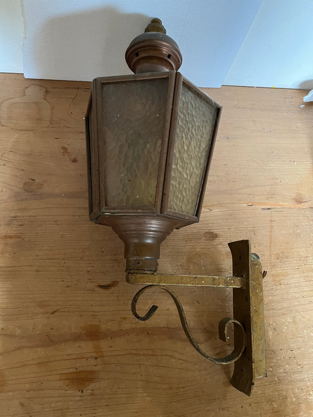 Messing buiten lantaarn. Buitenlamp, Ophalen of Verzenden